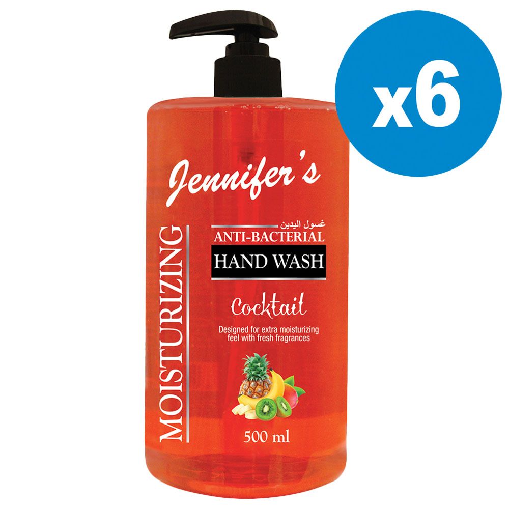 Jennifer's Hand Wash 500ml Cocktail x6 3000ml