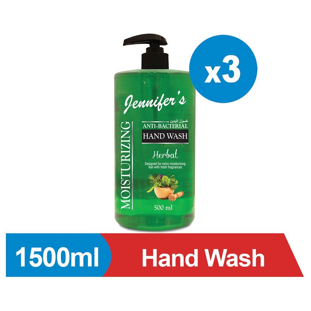 Jennifer's Hand Wash 500ml Herbal x3 1500ml