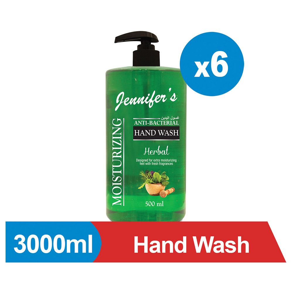 Jennifer's Hand Wash 500ml Herbal x6 3000ml