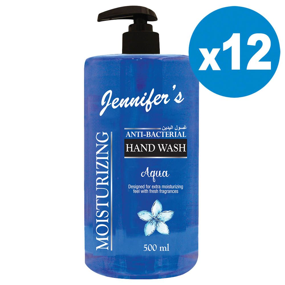 Jennifer's Hand Wash 500ml Aqua x12 6000ml