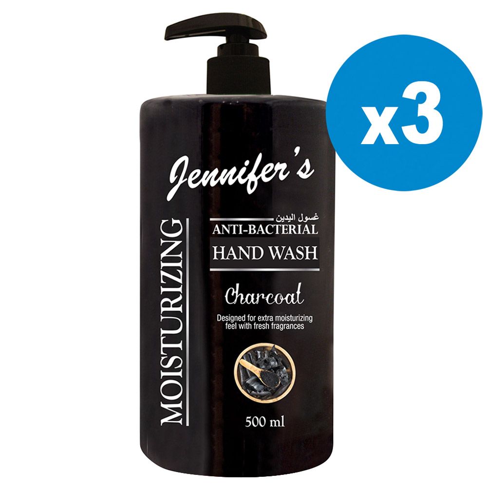 Jennifer's Hand Wash 500ml Charcoal x3 1500ml