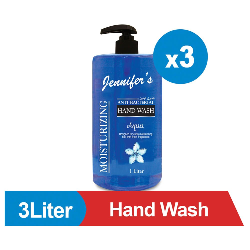 Jennifer's Hand Wash 1L Aqua x3 3L