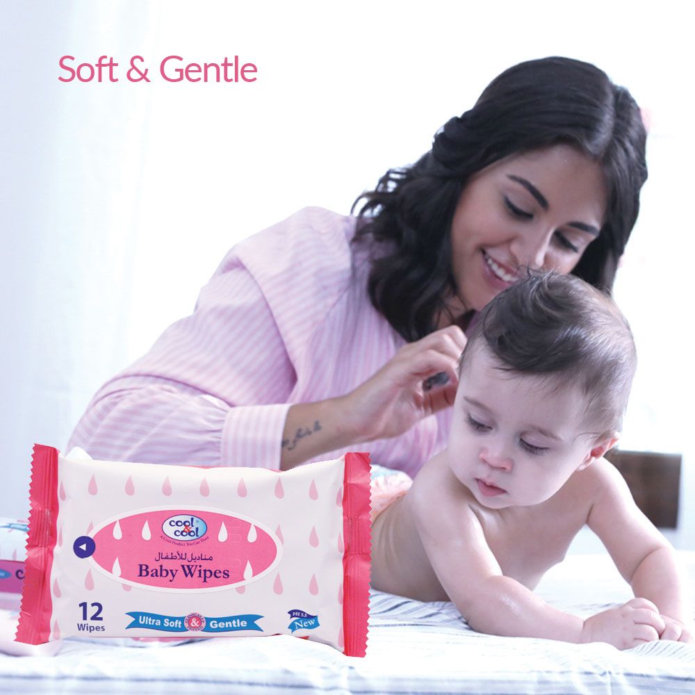 Cool & Cool - Baby Wipes Ultra Soft & Gentle 12's Pack of 4