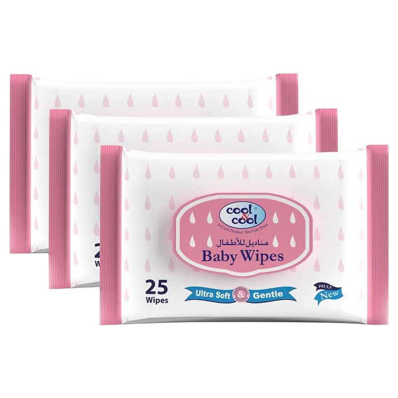 Cool & Cool - Baby Wipes 25s Pack of 3