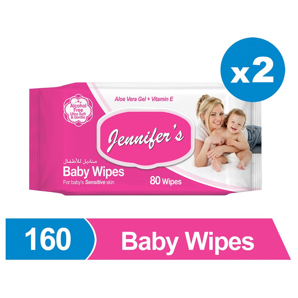 Jennifer's Baby Wipes 80s (Twin Pack) 160 Wipes