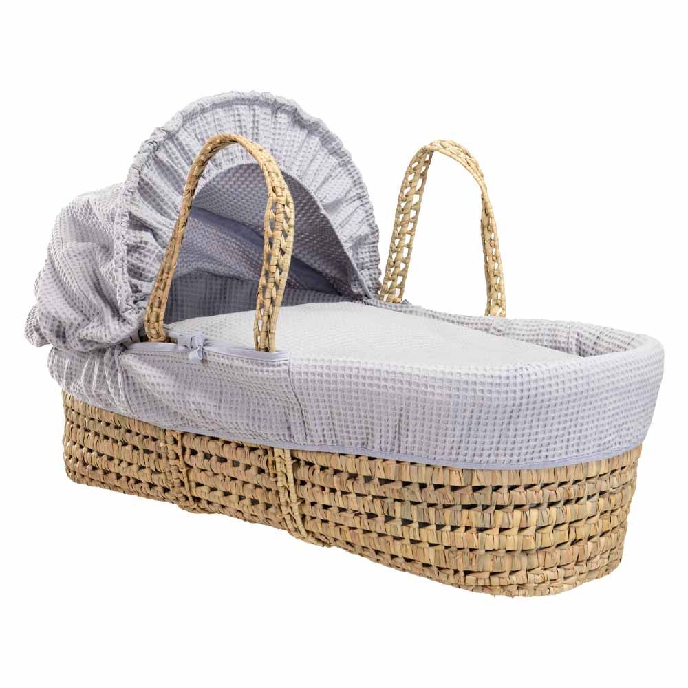 Clair de Lune - Waffle Palm Moses Basket - Grey (Exclusive)