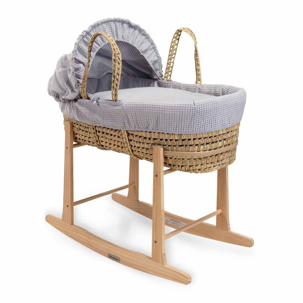 Clair de Lune - Waffle Palm Moses Basket - Grey (Exclusive)