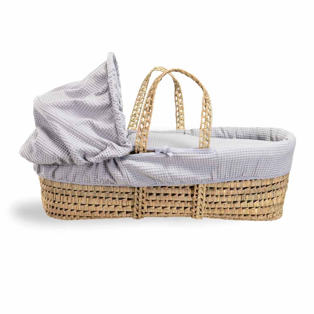 Clair de Lune - Waffle Palm Moses Basket - Grey (Exclusive)