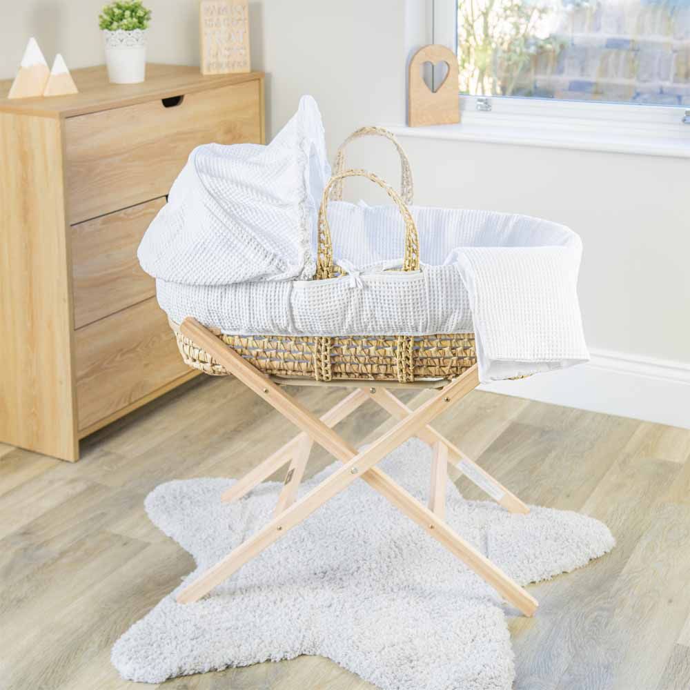 Clair de Lune - Waffle Palm Moses Basket - Grey (Exclusive)