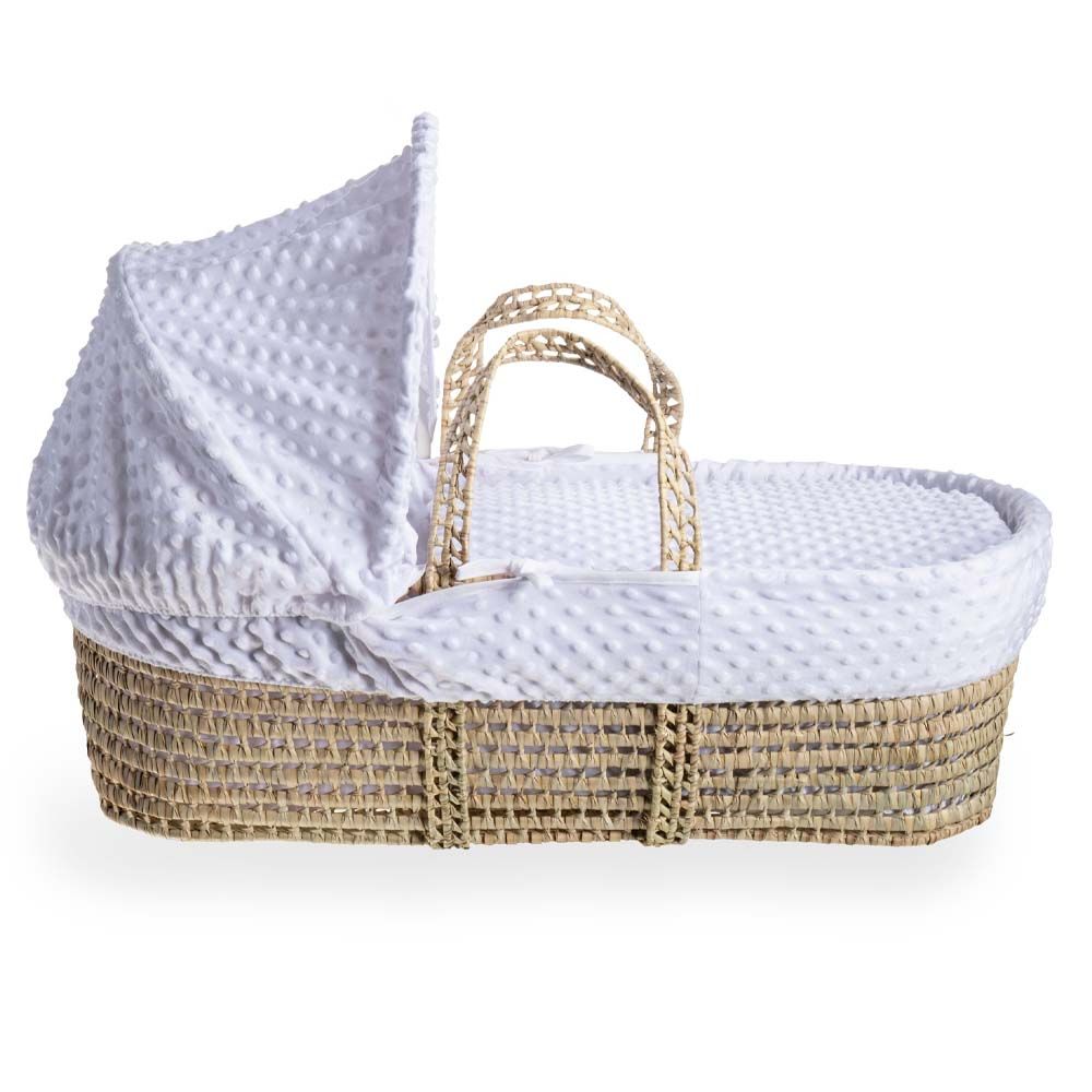 Clair de Lune - Dimple Palm Moses Basket - White (Exclusive)