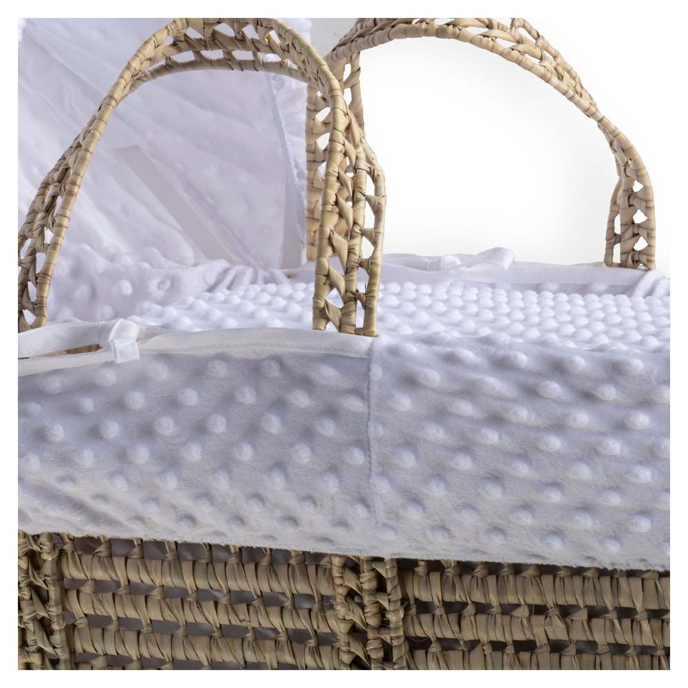 Clair de Lune - Dimple Palm Moses Basket - White (Exclusive)