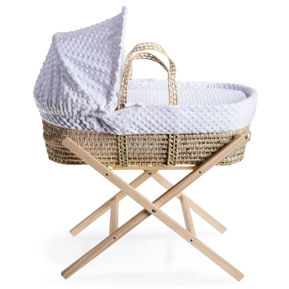 Clair de Lune - Dimple Palm Moses Basket - White (Exclusive)