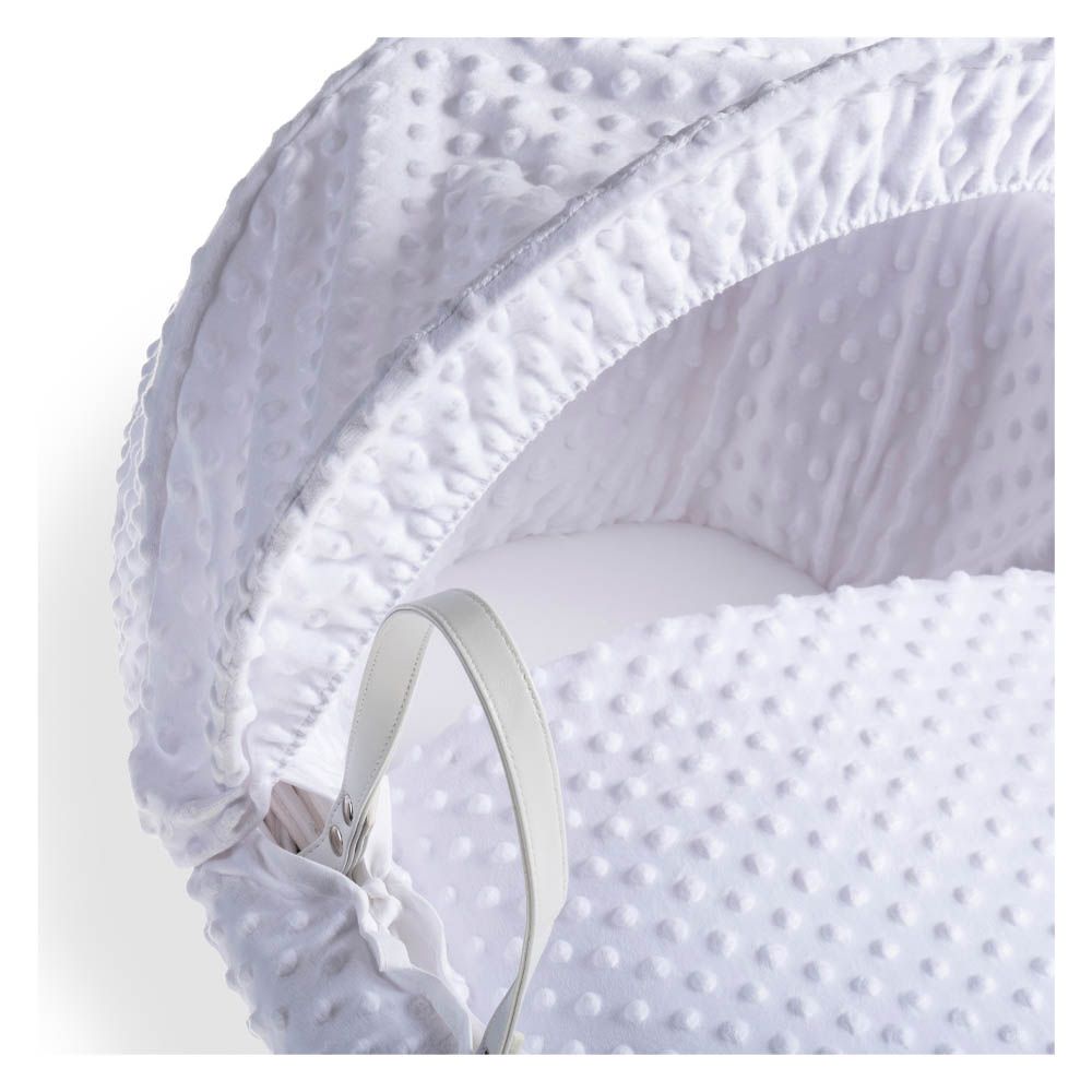 Clair de Lune - Dimple White Wicker Moses Basket - White (Exclusive)