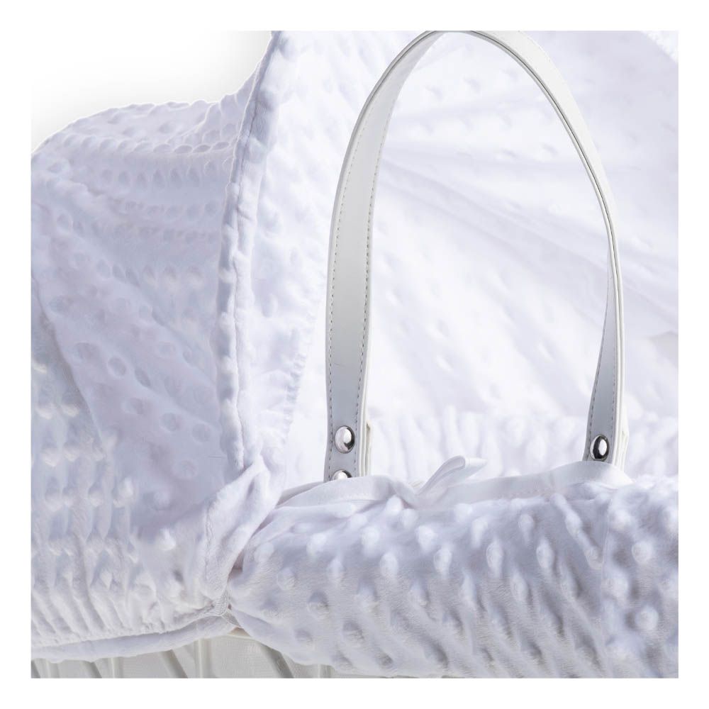 Clair de Lune - Dimple White Wicker Moses Basket - White (Exclusive)