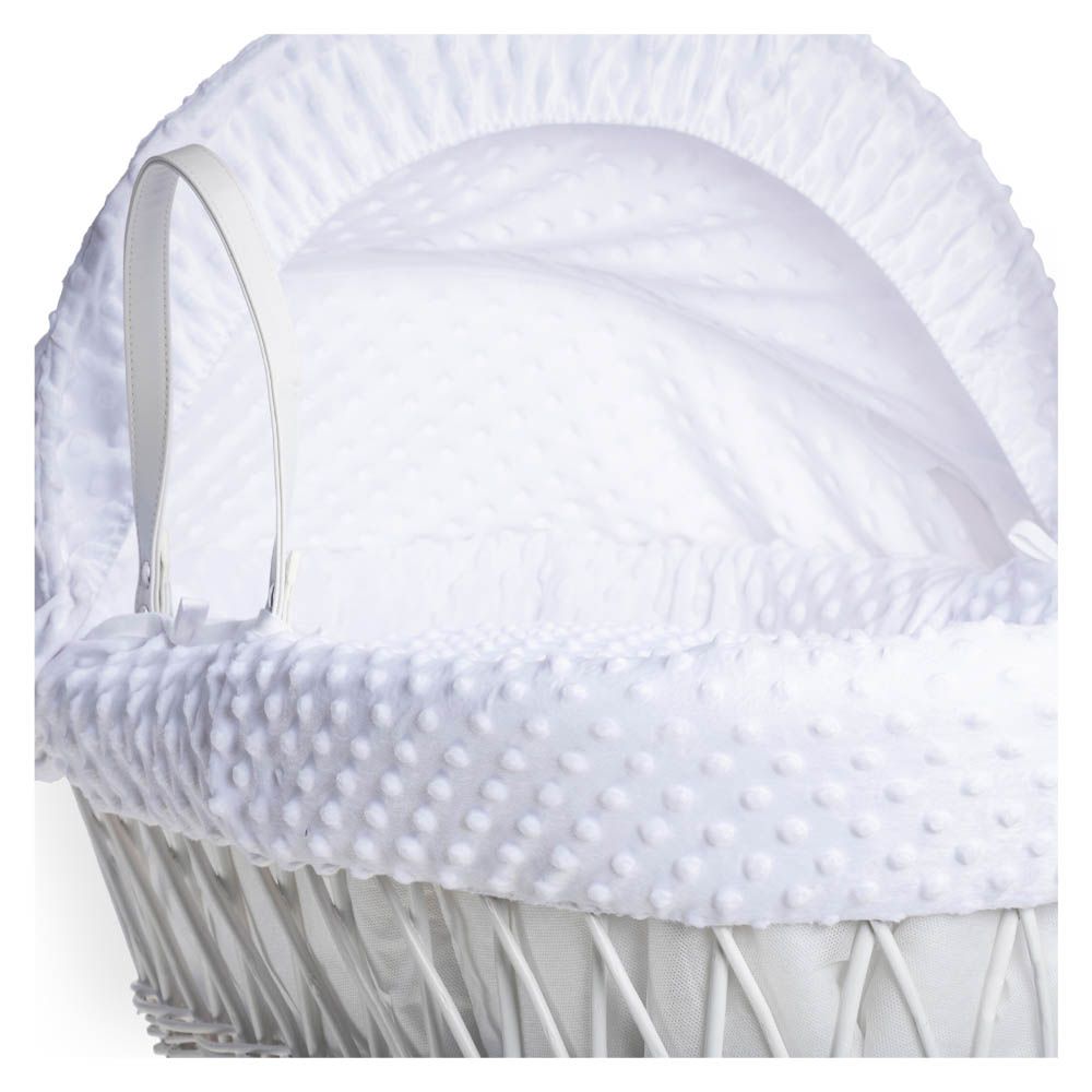 Clair de Lune - Dimple White Wicker Moses Basket - White (Exclusive)