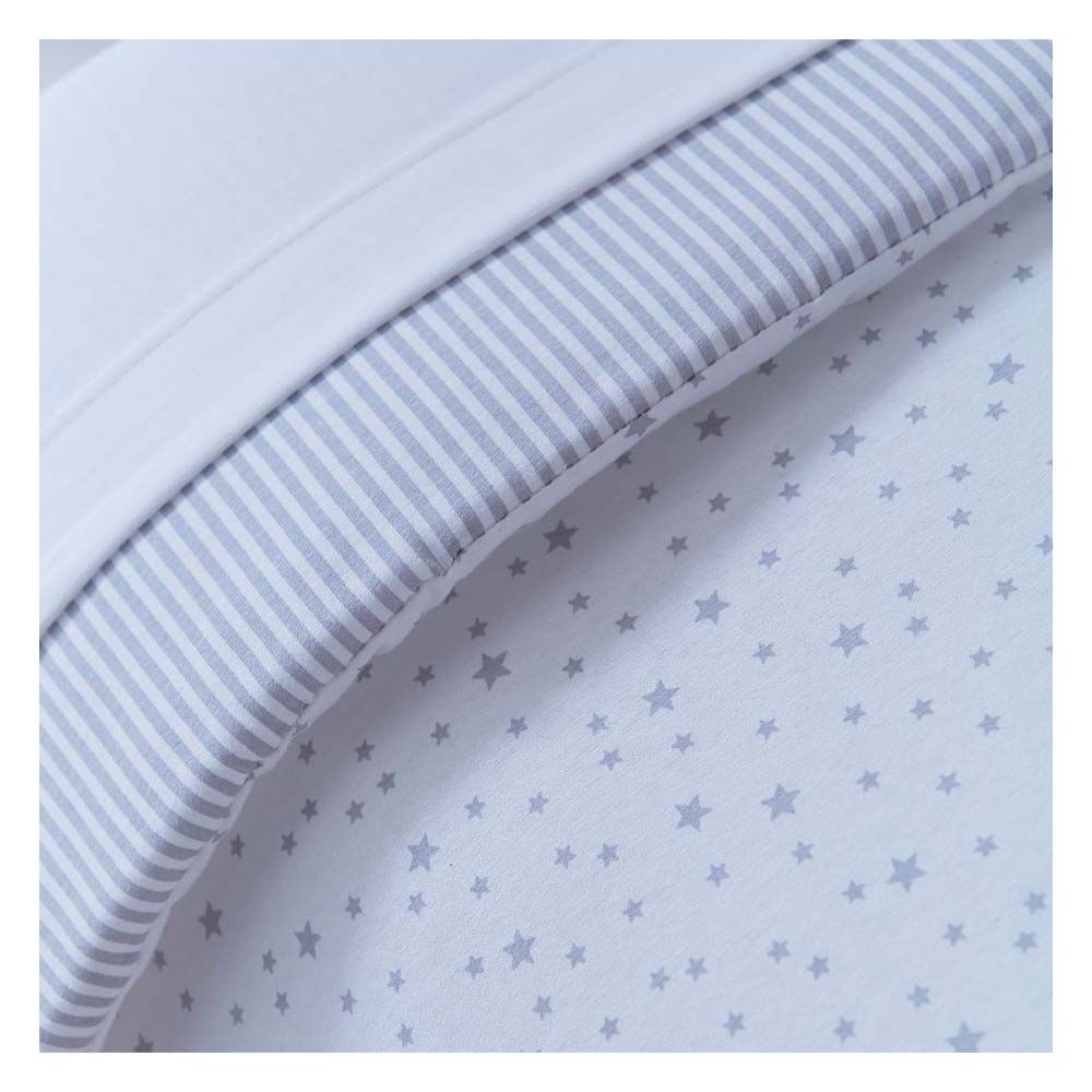 Clair de Lune - Stars & Stripes Fitted Cot Bed Sheets - Pack of 2 - Grey