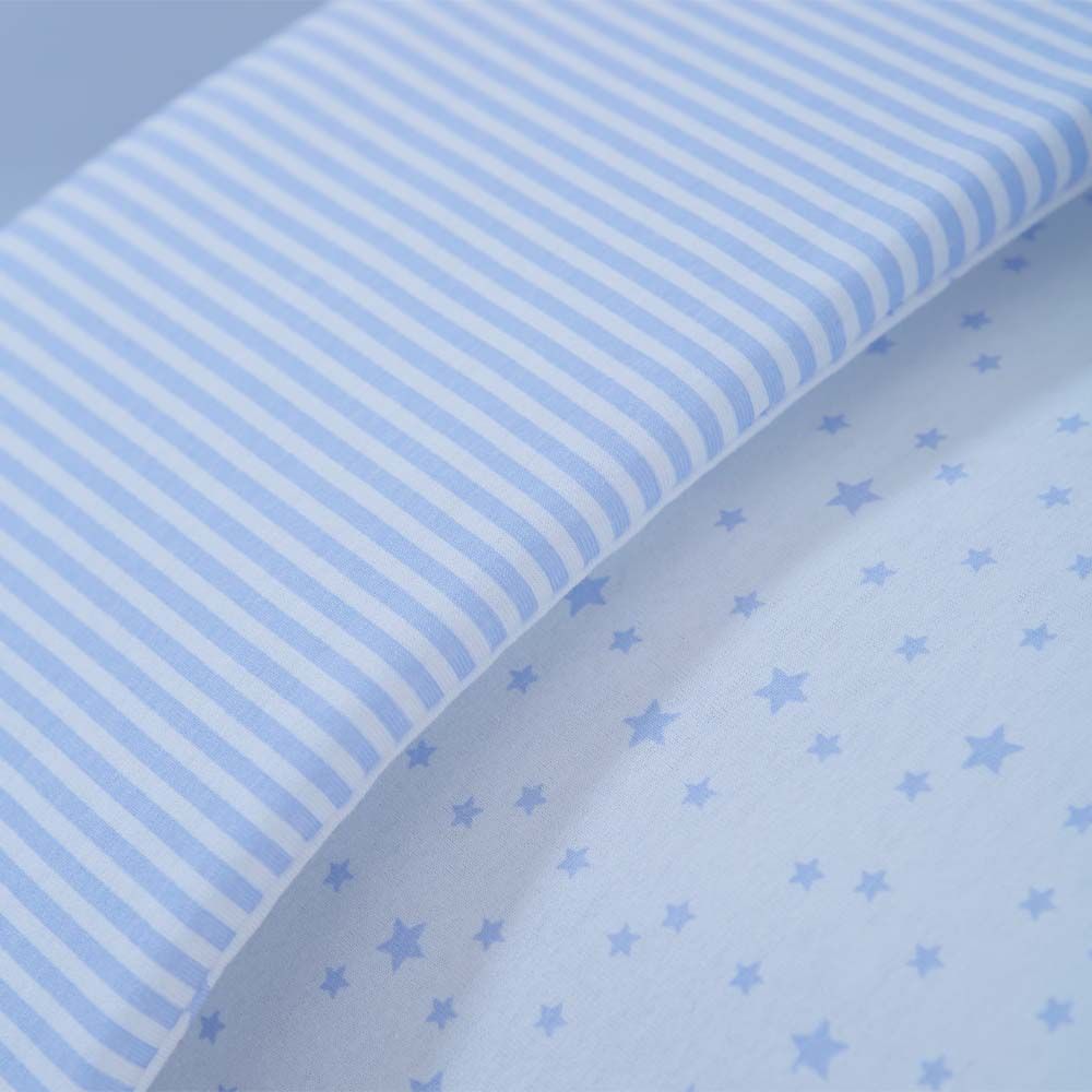 Clair de Lune - Stars & Stripes Cot Quilt & Bedding Set - Blue