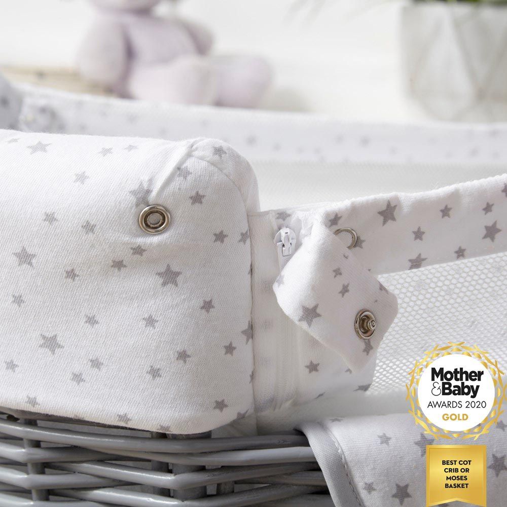 Clair de Lune - Award Winning Bedside Crib - Grey