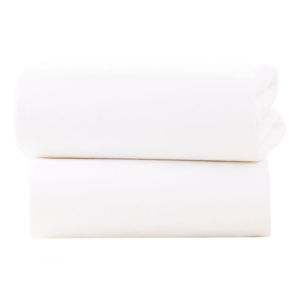 Clair de Lune - Fitted Cotton Cot Sheets - Pack of 2 - White (Exclusive)