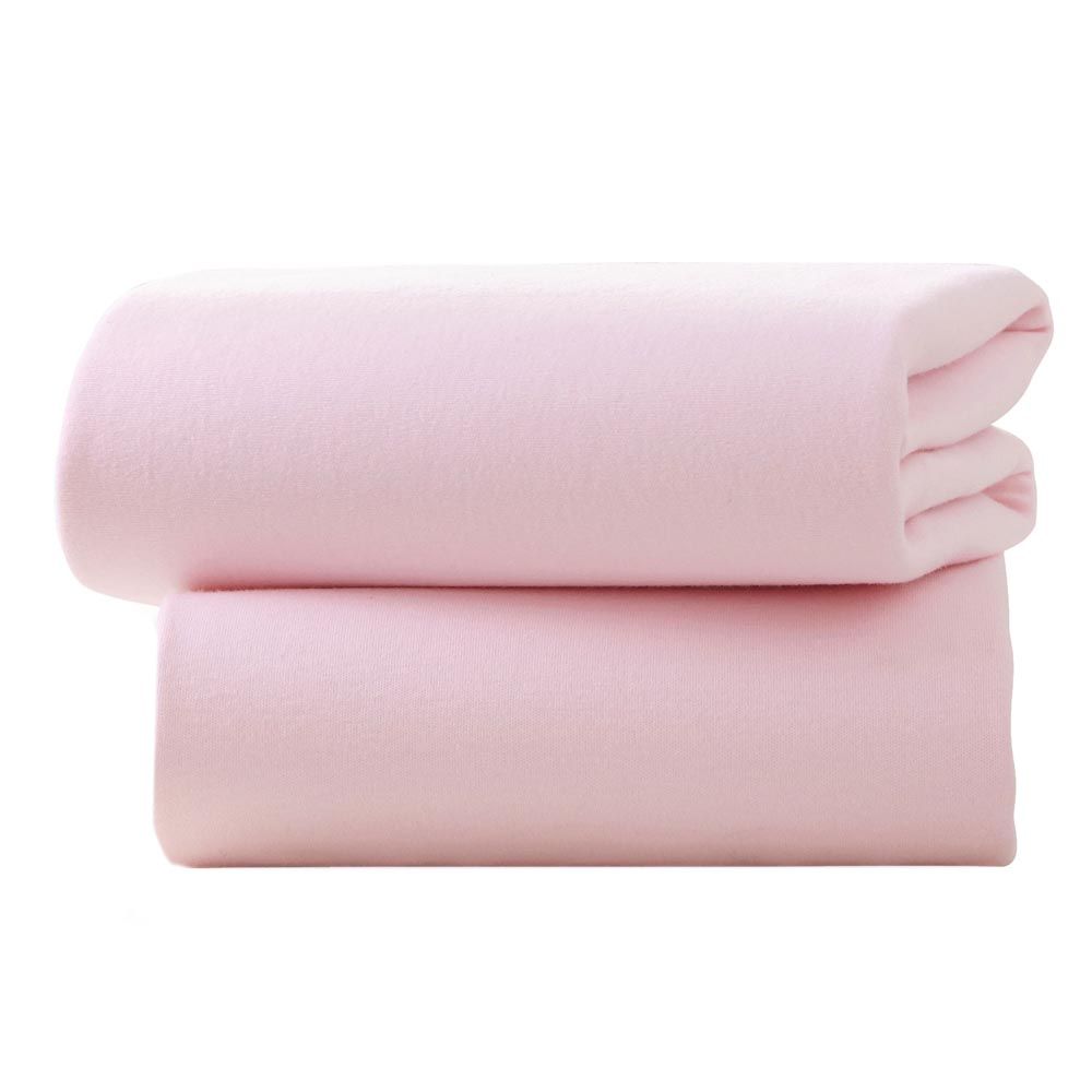 Clair de Lune - Fitted Cotton Cot Bed Sheets - Pack of 2 - Pink (Exclusive)