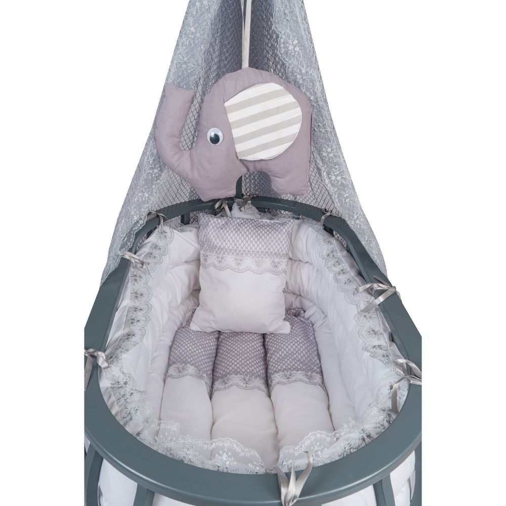 Bebbe - Regular Lucca Cradle 50x90cm - Grey