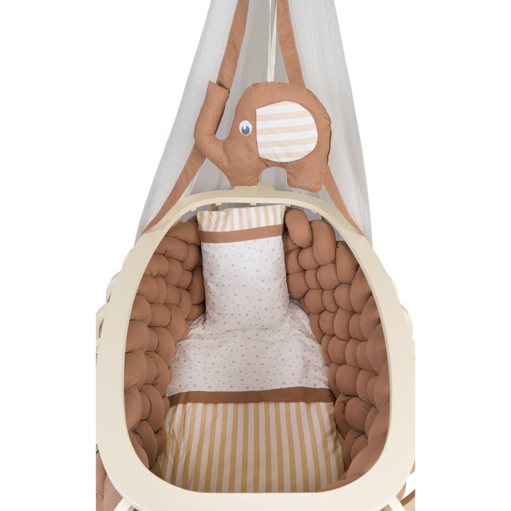 Bebbe - Modena Lux Braided Textile Cradle 55x90cm - Beige