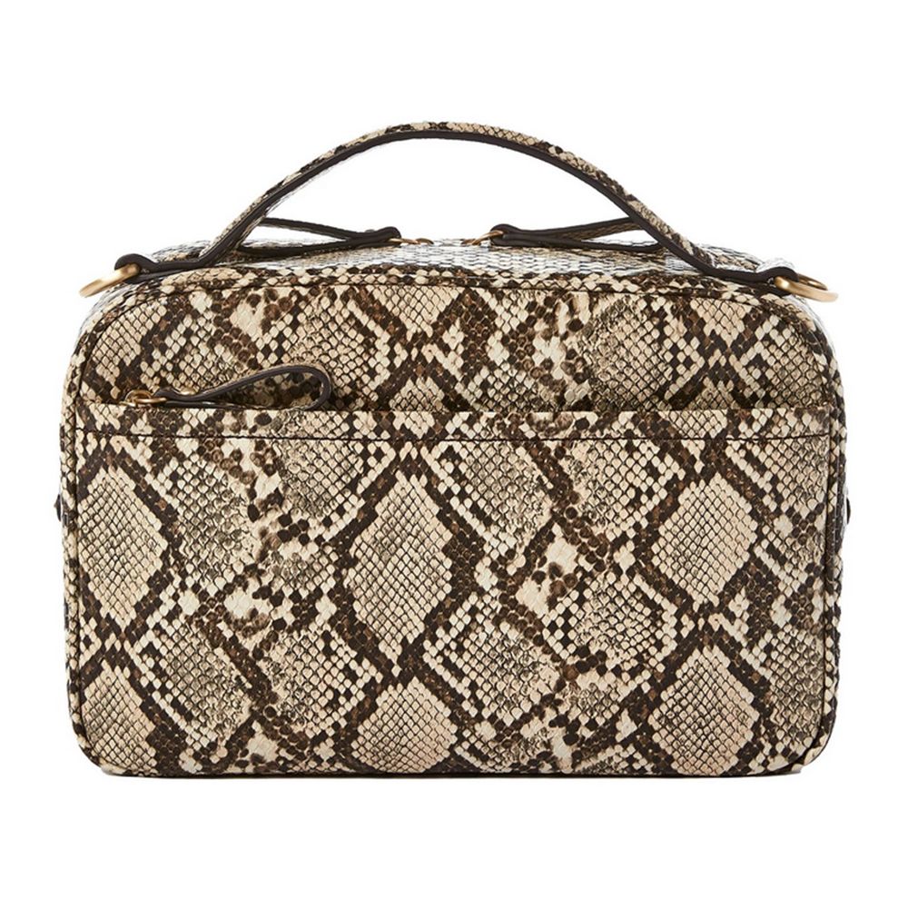 Twelvelittle - Luxe Diaper Embossed Snake Clutch - Brown