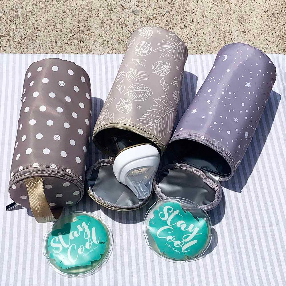 TWELVElittle - Travel Insulated Bottle Pouch-Star Grey