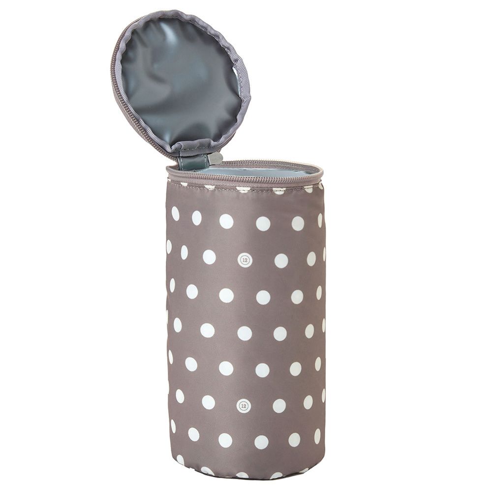 TWELVElittle - Travel Insulated Bottle Pouch-Polka Brown