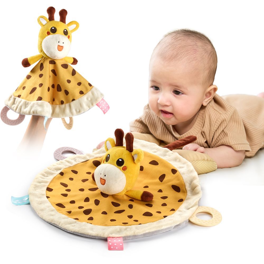 Tumama - Security Blanket Crib Toy w/ Teether - Yellow Giraffe