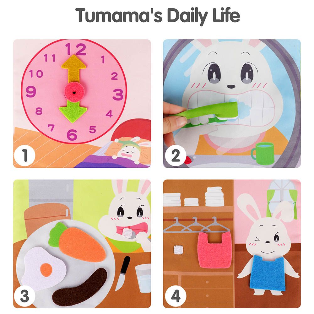 Tumama - Baby Sensory 3D Activity Cloth Book - Daily Life