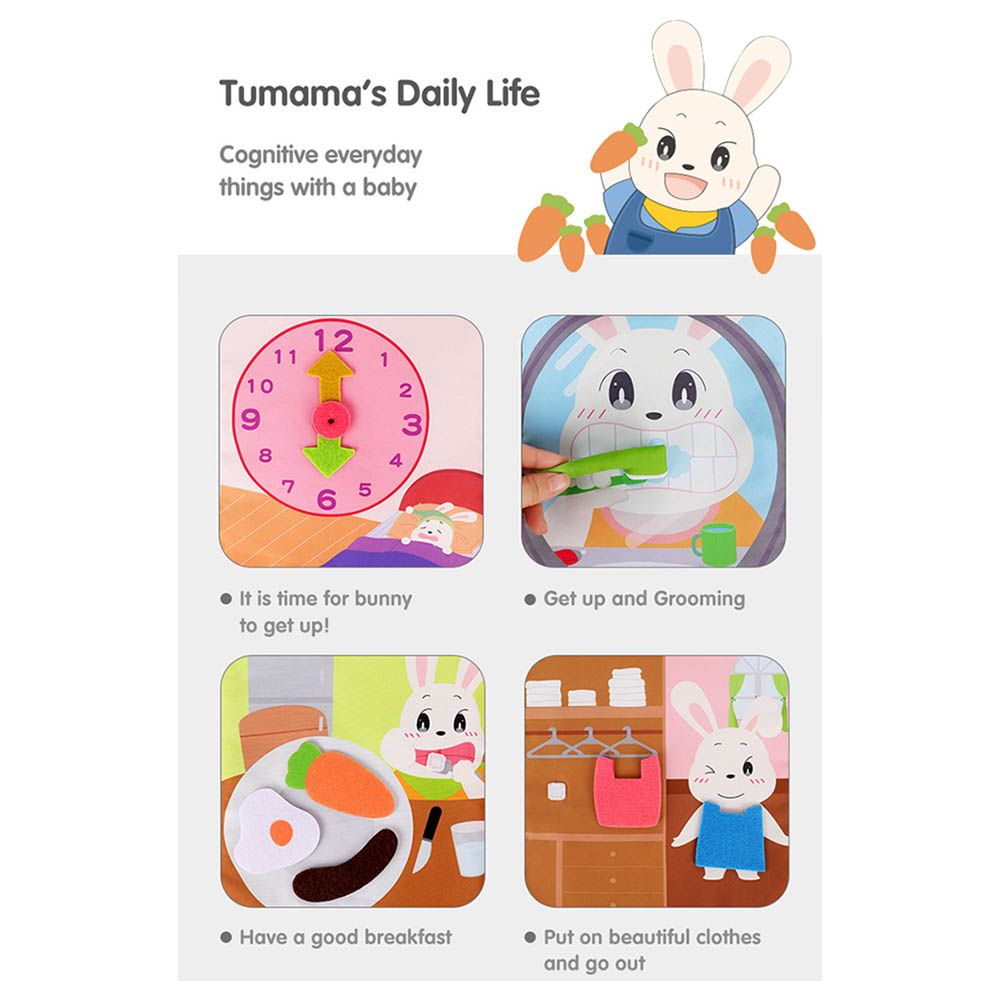 Tumama - Baby Sensory 3D Activity Cloth Book - Daily Life