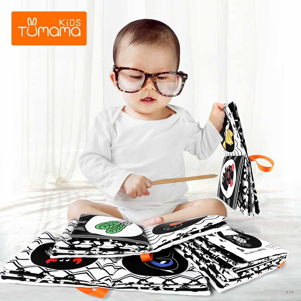 Tumama Cloth Books With Extra Colour 4pcs Black White