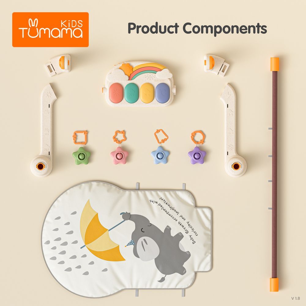 Tumama - Infant Kick & Play Piano Playgym - Elephant