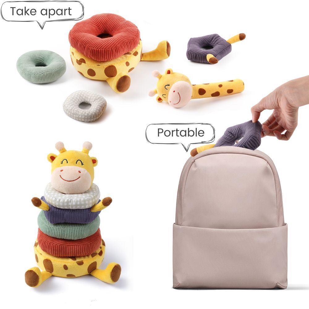 Tumama - Plush Giraffe Soft Stacking Rings Stem Toy