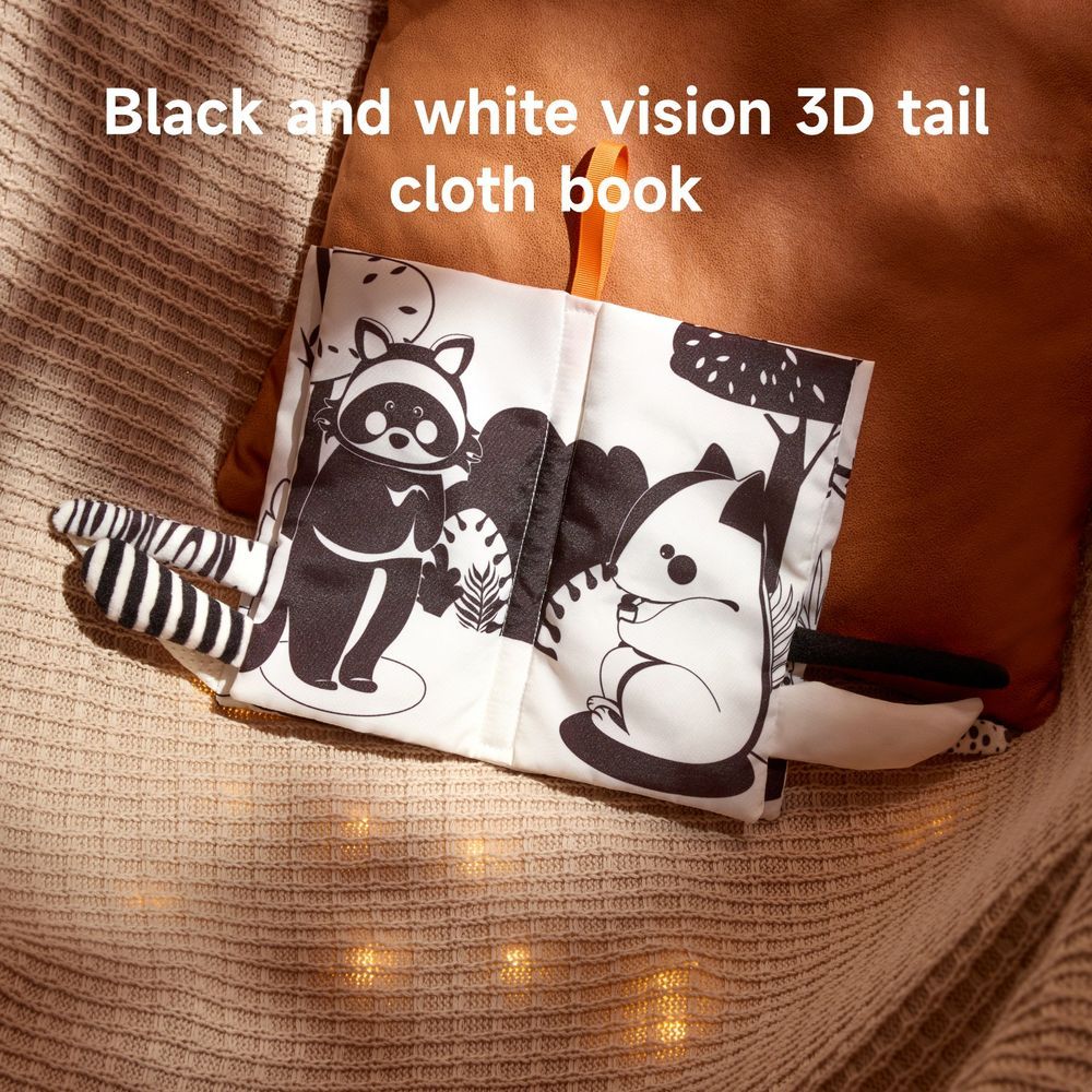 Tumama - Black & White Animal Sensory Tail Cloth Book