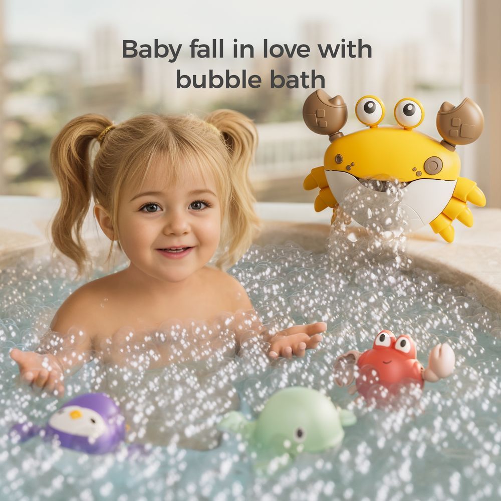 Tumama Kids - Bubble Making Crab Toy W/ Bath Toys Set - 4pcs