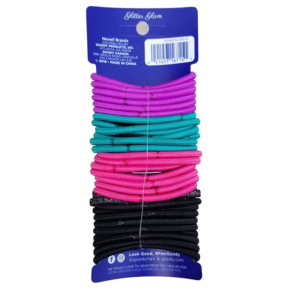 Goody - Ouchless Braided Elastics Dark Multiglitter 32ct