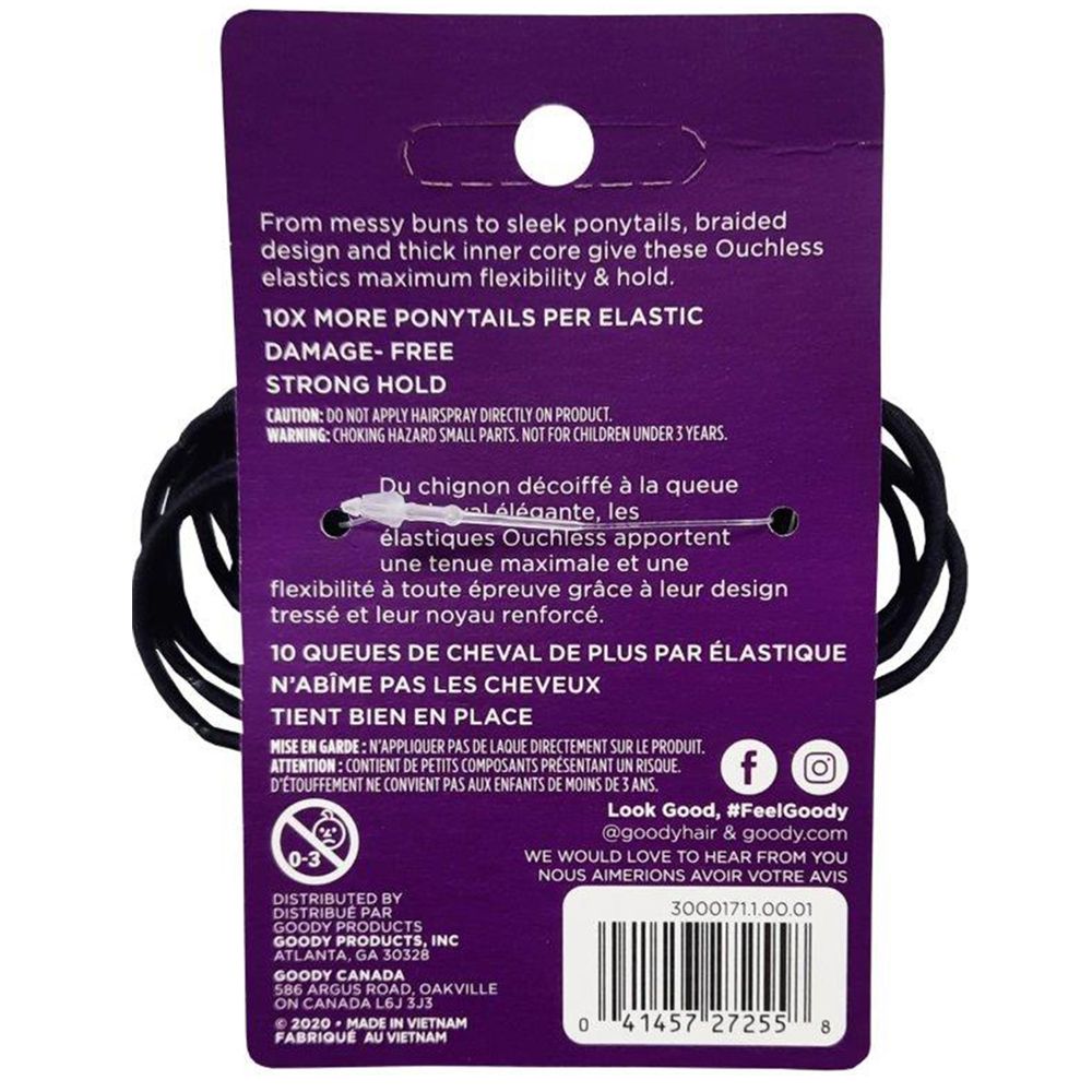 Goody - Ouchless Black 2MM Elastics 36ct