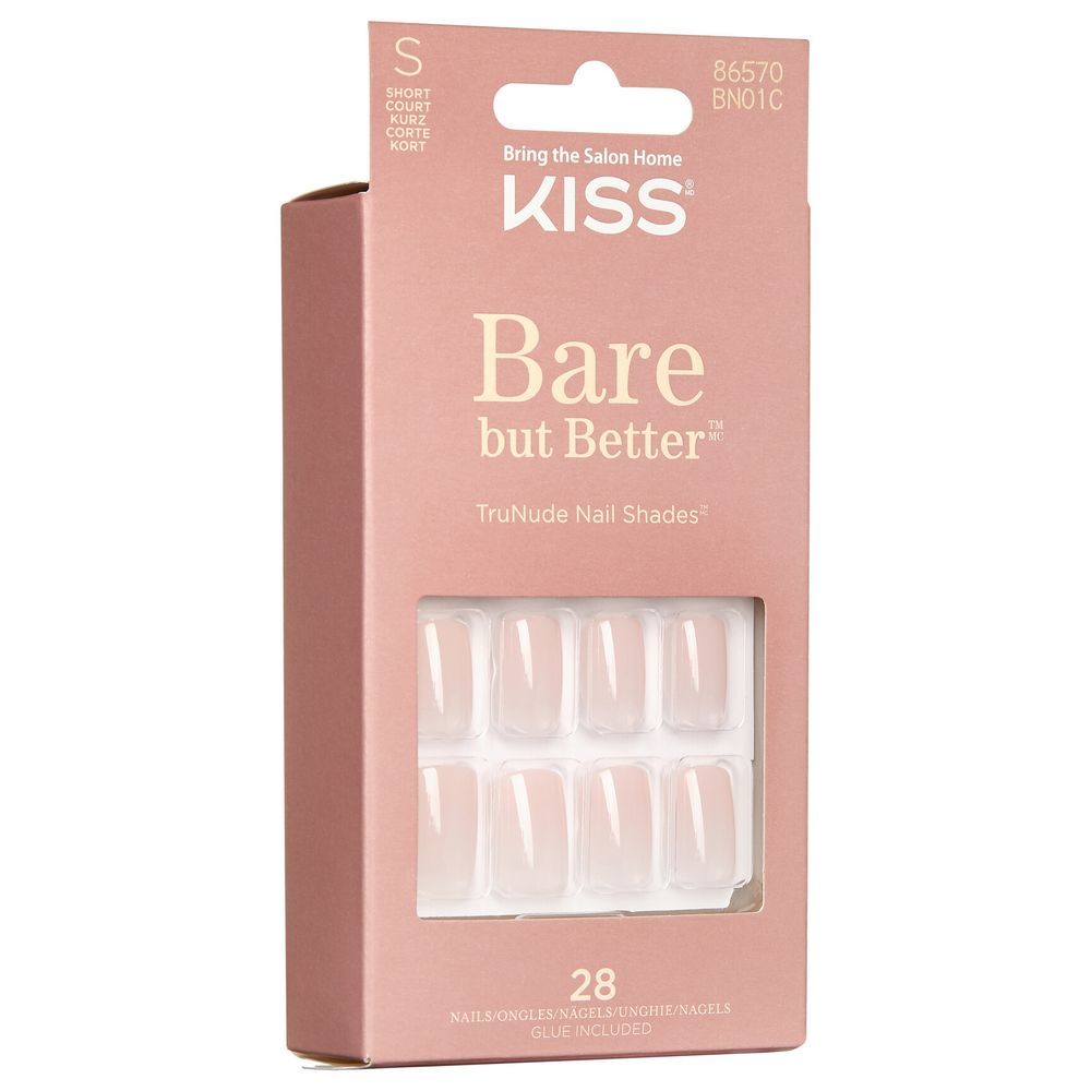 Kiss - Bare But Better Nails 28pcs - Nude