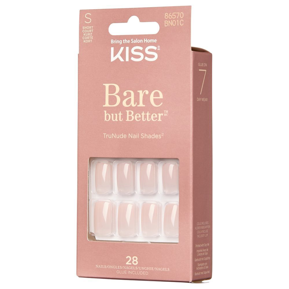 Kiss - Bare But Better Nails 28pcs - Nude