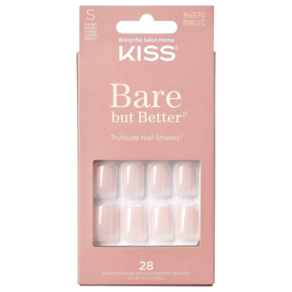 Kiss - Bare But Better Nails 28pcs - Nude