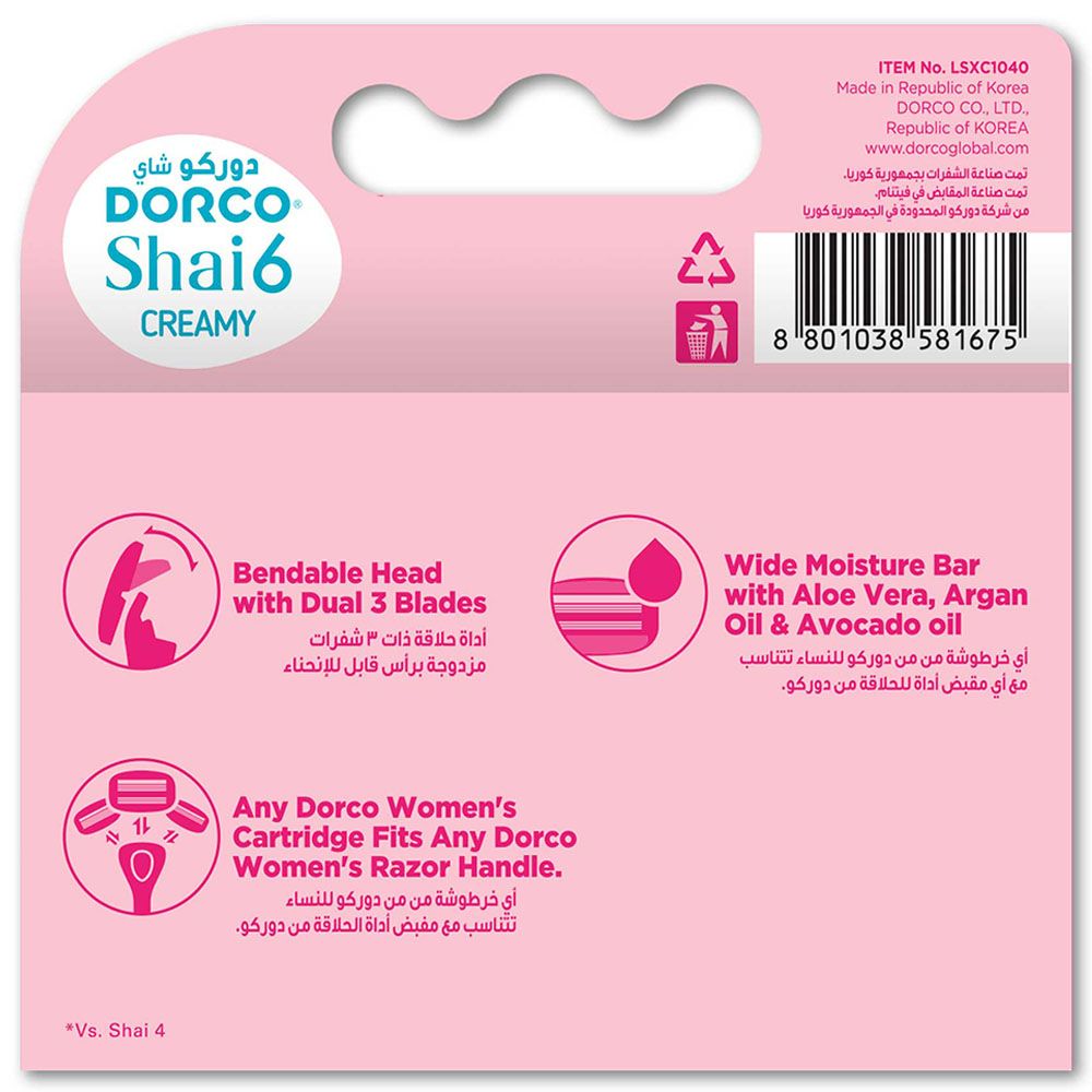 Dorco - Shai 6 Creamy Women Catridges Pack Of 4