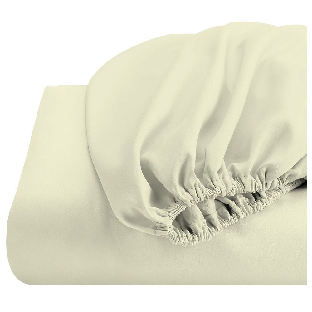 Cotton Home - Rest Fitted Sheet 160x200+30cm - Ivory