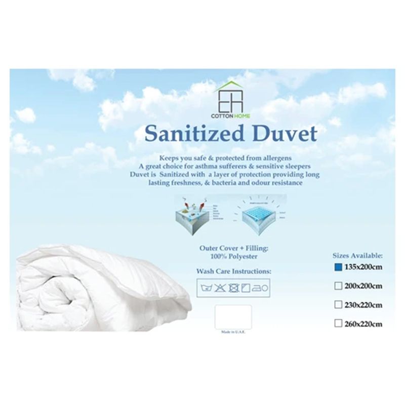 Cotton Home - Sanitized Duvet - 230 X 220 - White