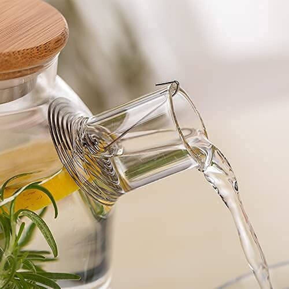 1Chase - Glass Teapot W/ Bamboo Lid & Removable Infuser 1000ml