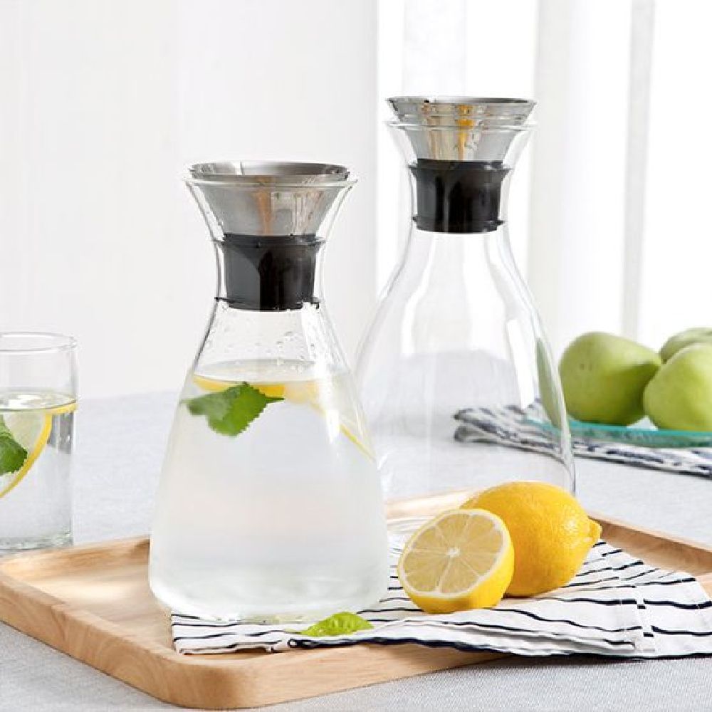 1Chase - Borosilicate Water Carafe W/ Flow Lid 1600ml