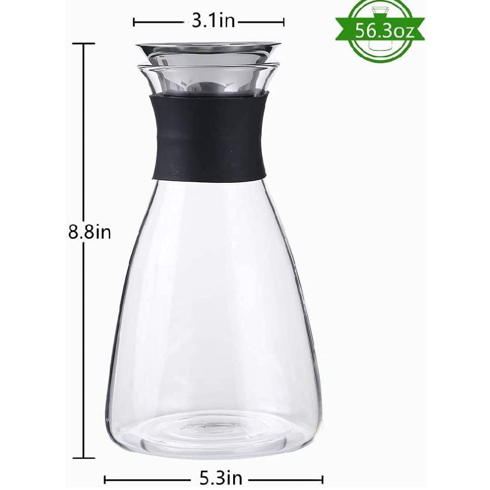 1Chase - Borosilicate Water Carafe W/ Flow Lid 1600ml