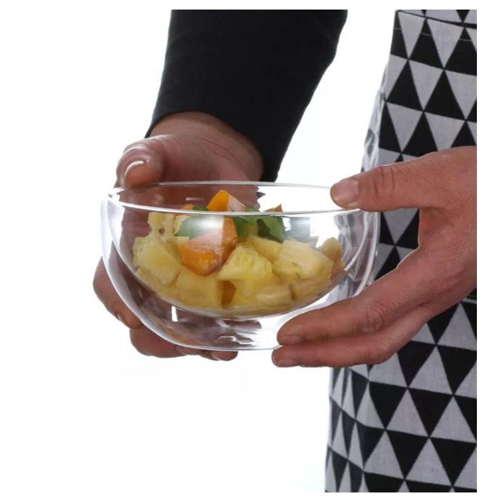 1CHASE - Double Wall Borosilicate Cereal, Salad Bowl, 500ml - Pack of 2