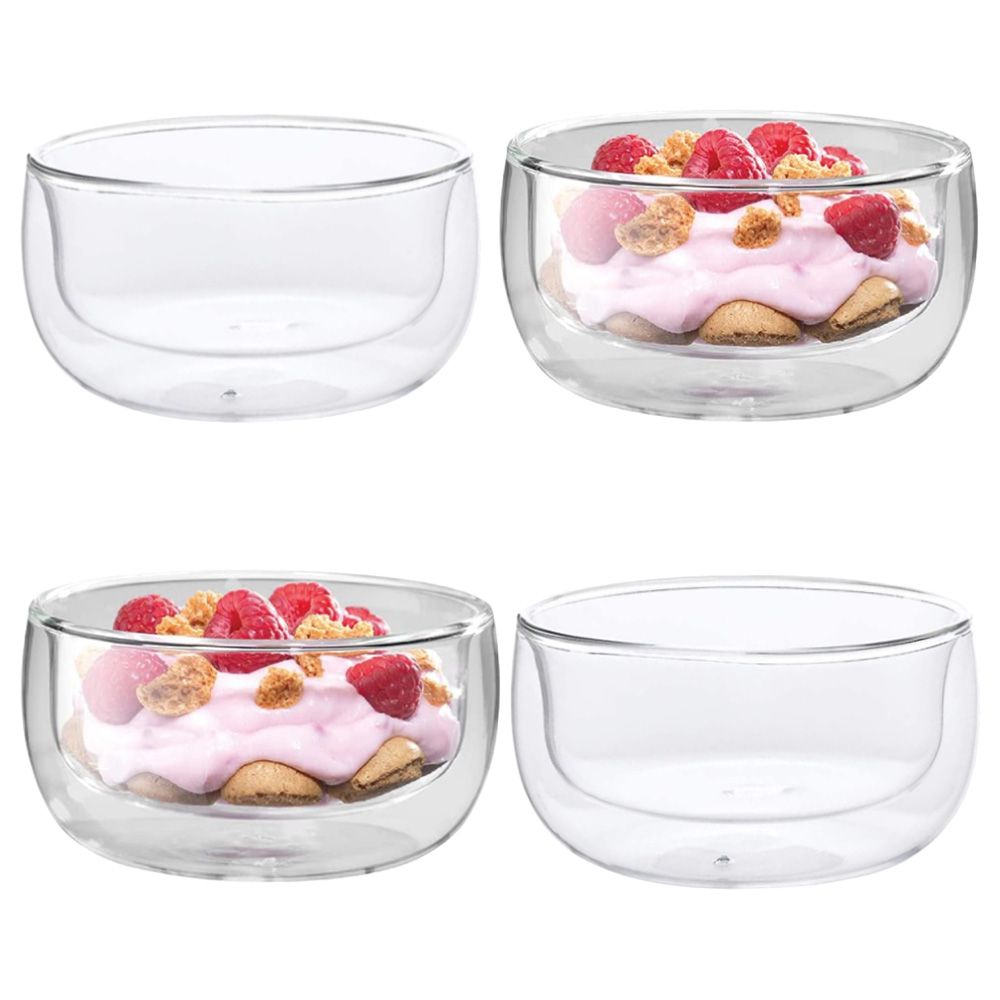 1Chase - Double Wall Salad/Soup Serving Bowls 300ml - Pack of 4